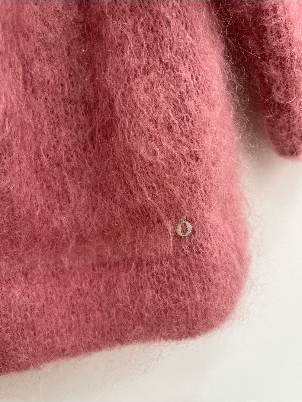 Anthropologie Ottod'ame Mohair Cardigan Sweater Pink Open Front Balloon Sleeves - Picture 6 of 9